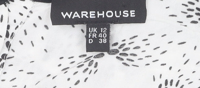 Warehouse Women's White Floral Blouse Size 12