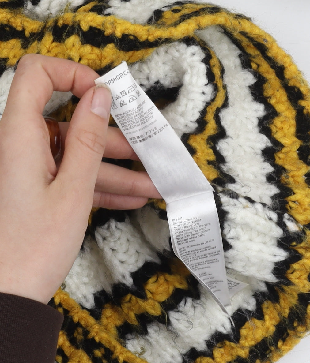 Topshop Women's Multicoloured V-Neck Jumper - Size 6