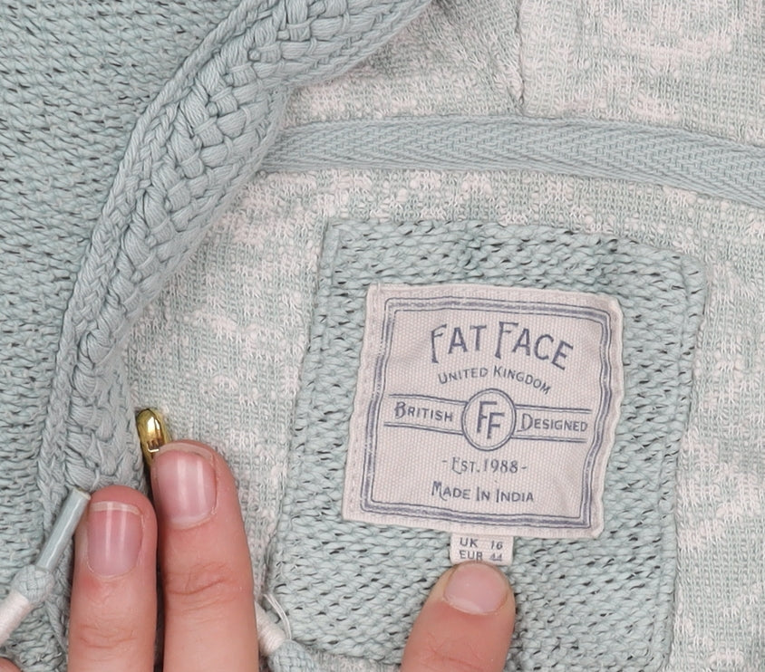 Fat Face Women’s Green Full Zip Hoodie Size 16