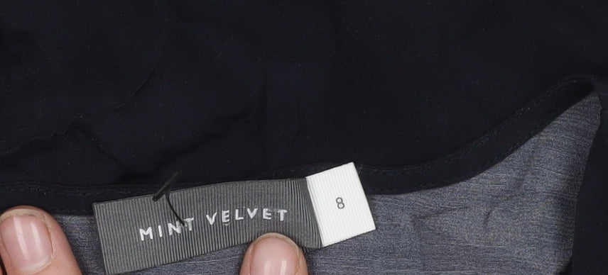 Mint Velvet Women's Black V-Neck Wrap Top Size 8
