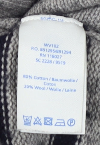 Boden Women's Grey Striped Pullover Jumper S