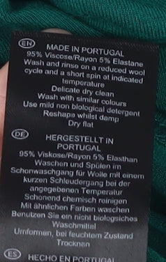 Hobbs Women's Green Roll Neck T-Shirt - Size L