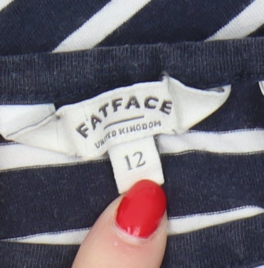 FatFace Women's Blue Striped Long Sleeve T-Shirt