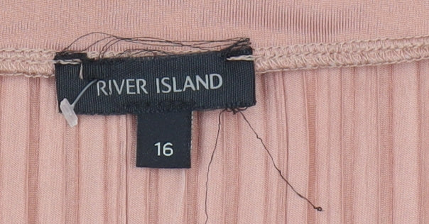River Island Women's Pink Shift Midi Dress Size 16