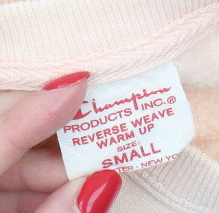 Champion Beige Unisex Sweatshirt Small Pullover Crew Neck