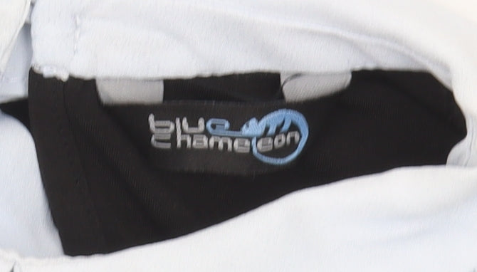 Blue Chameleon Women's Black Collared Blouse, Size 14, Classic