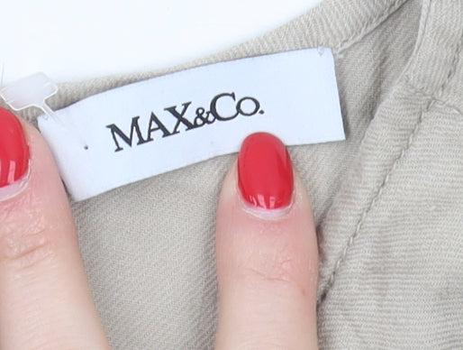 MAX&Co Women Beige Short Dress Size 10 Casual Summer