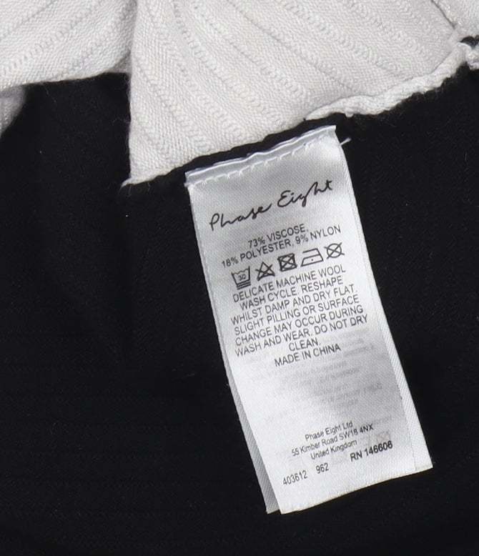 Phase Eight Women's Black High Neck Jumper M