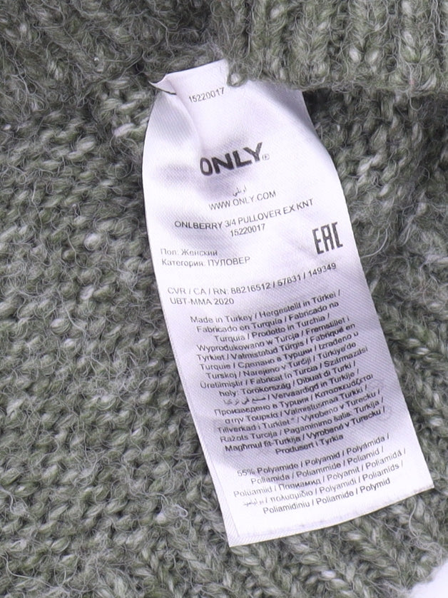 ONLY Women's Green Chunky-Knit Pullover Jumper, Size M