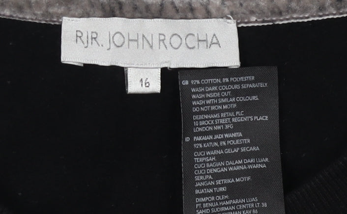 RJR. John Rocha Black Floral Beaded Women's Sweatshirt Size 16