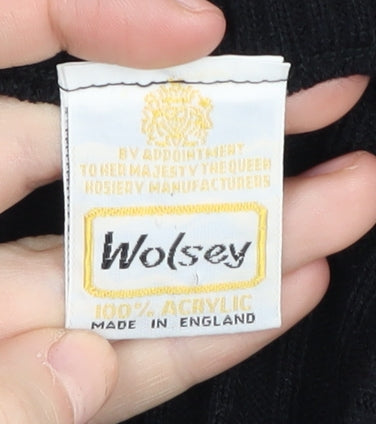 Wolsey Women's Black Acrylic Sleeveless V-Neck Vest