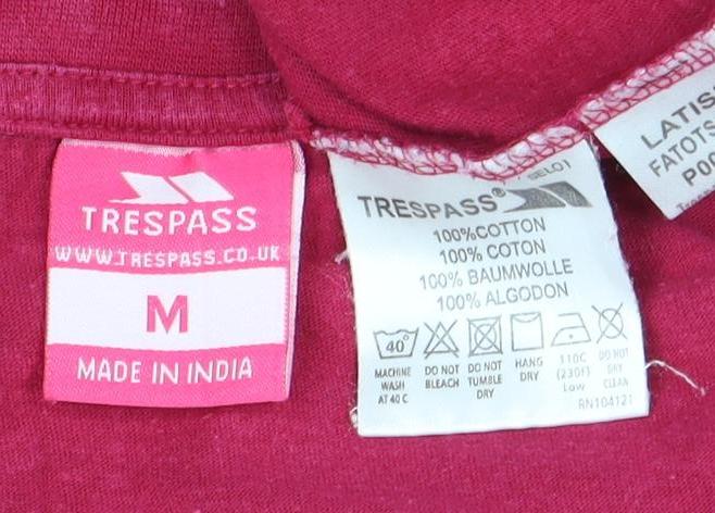 Trespass Women's Red Graphic T-Shirt, M, Short Sleeve, Casual