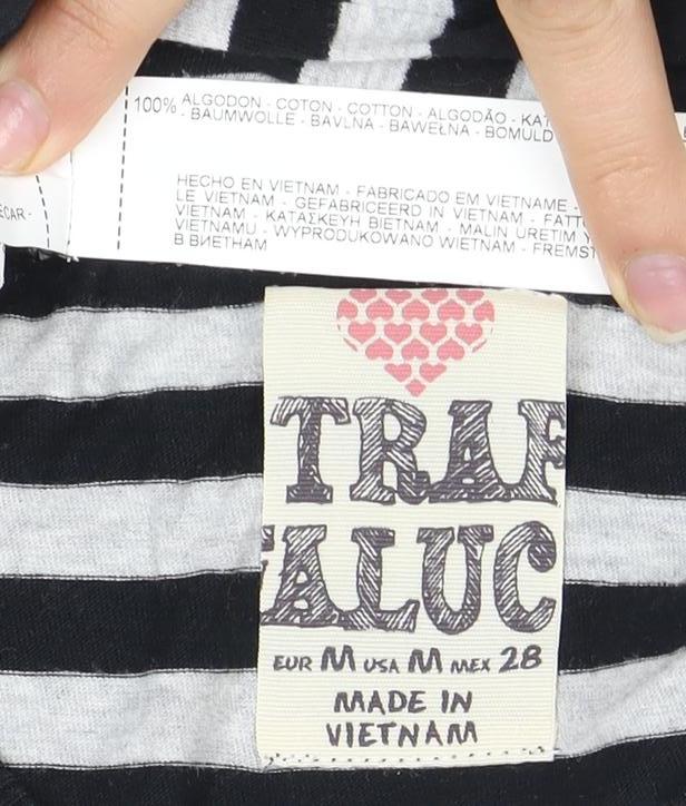 True Value Women's Black & White Striped T-Shirt, Size 12