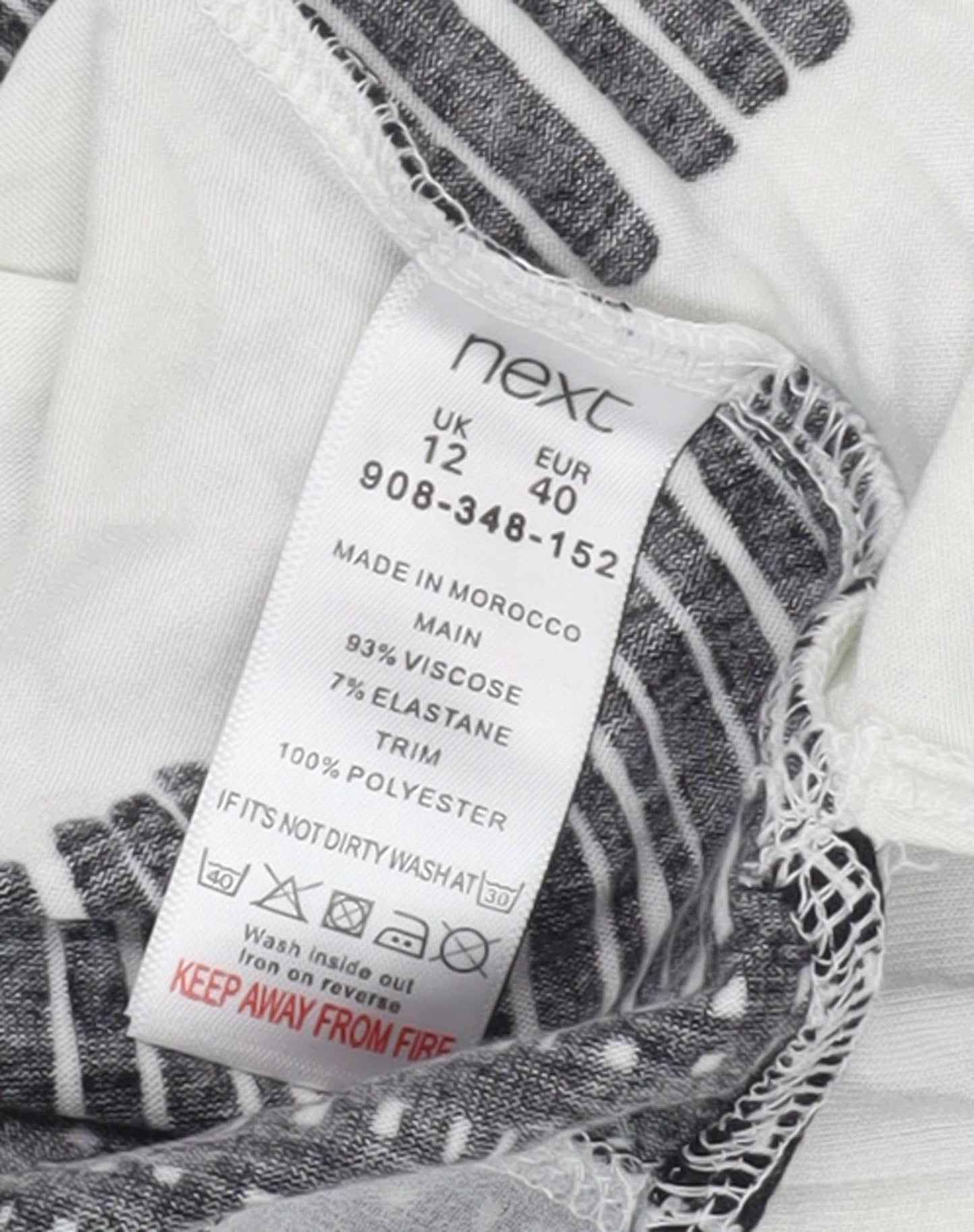 Next Women's Geometric Viscose Blouse, Size 12, Multicoloured