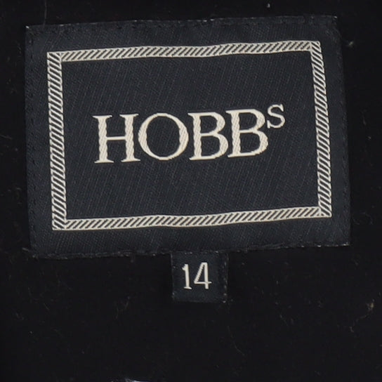 Hobbs Women's Black Wool Overcoat Size 14 Long Sleeve