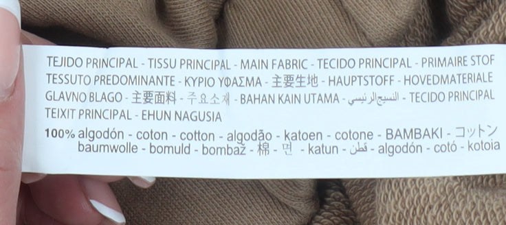 Zara Women's S Brown Cotton Pullover Sweatshirt