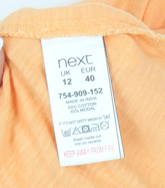 Next Women's Orange Sequin T-Shirt, Size 12, V-Neck