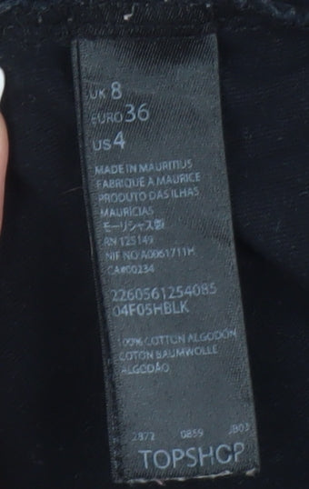 Topshop Women's Black Unicorn T-Shirt Size 8