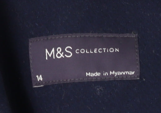 Marks and Spencer Women's Blue Overcoat Size 14