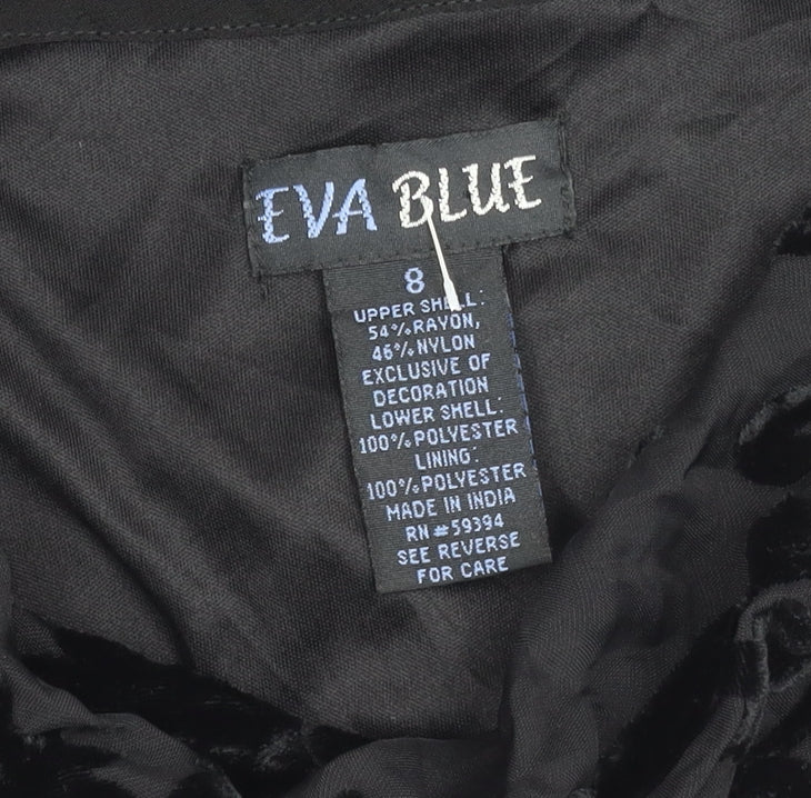 Eva Blue Women's Black Dress Size 8 Rayon Blend