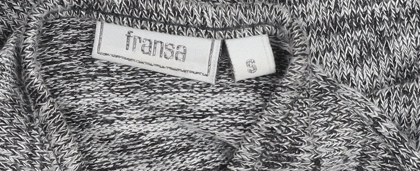 Fransa Women's Grey 3/4 Sleeve Knit Jumper, Size S