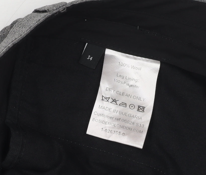 Bosideng Men's Grey Dress Pants - Size 34, Wool, Formal