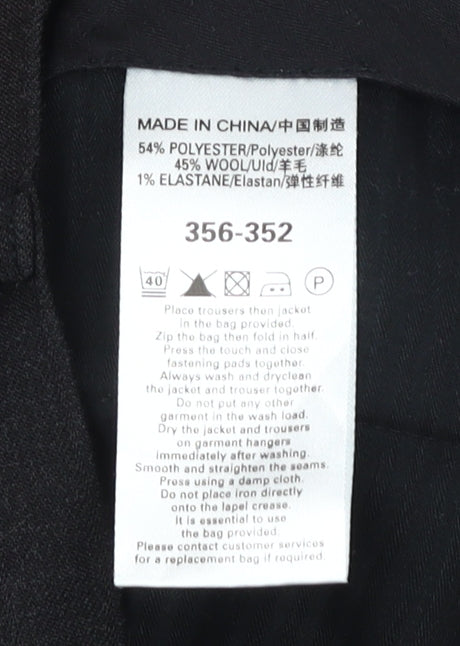 Next Men's Black Trousers, Size 36, Regular Fit