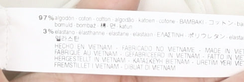 Zara Basic Women's White Trousers, Size 10, Cotton Blend