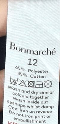 Bonmarché Women's Blue Embroidered T-Shirt Size 12