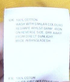 White Stuff Women's Yellow Cotton Scoop Neck T-Shirt - Size 12