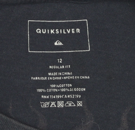 Quiksilver Unisex Blue T-Shirt Size 12