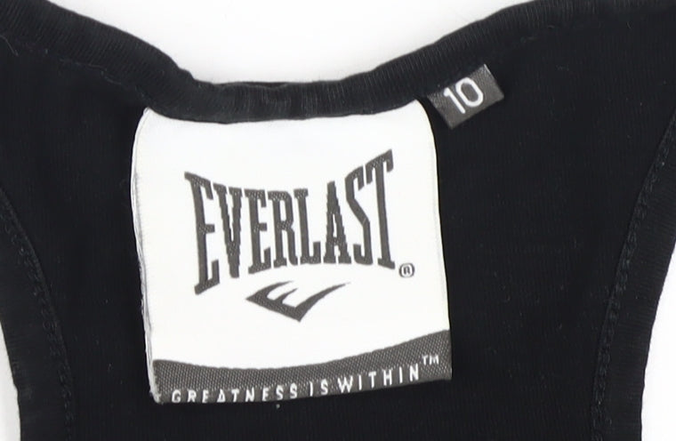 Everlast Women's Black Striped T-Shirt Size 10
