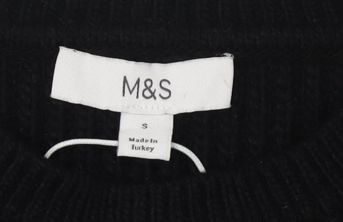 Marks and Spencer Women's Black Striped Jumper, Size S