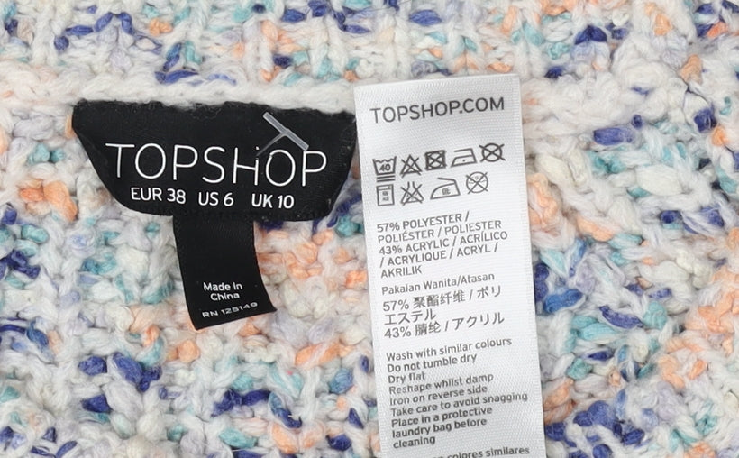 Topshop Women's Multicoloured Chunky Pullover Jumper Size 10