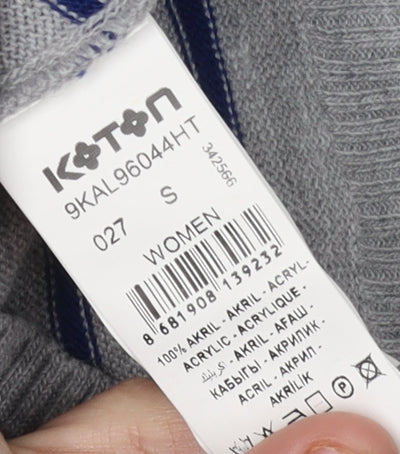 Koton Women's Multicoloured Striped Pullover Jumper S