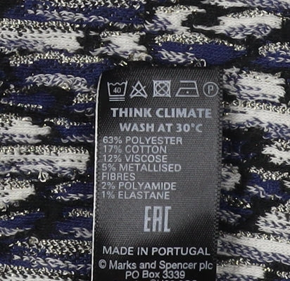 Marks and Spencer Women's Blue Geometric Jacket Size 16