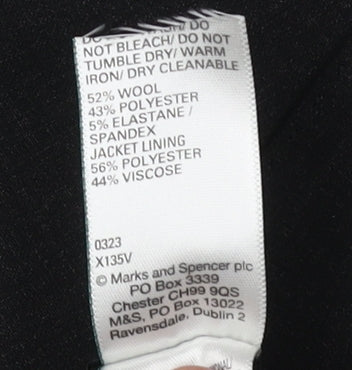 Marks and Spencer Men's Black Suit Jacket 40S