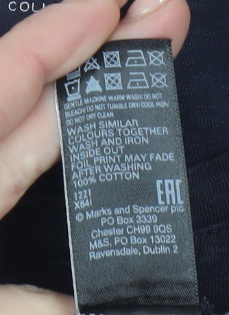 Marks and Spencer Women's Black T-Shirt Size 12