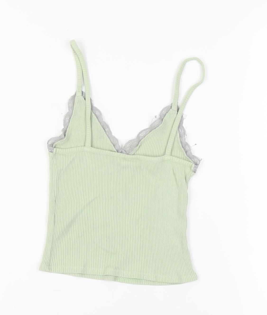 Urban Outfitters Women's Green Camisole Tank Top - XS, Lace, Cotton Blend