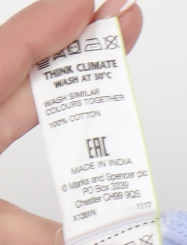 Marks and Spencer Women's Blue Striped T-Shirt Size 20