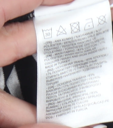 LC Waikiki Women's Black Striped Long Sleeve T-Shirt - S