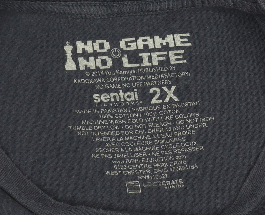 Sentai Men's 2XL Black No Game No Life Anime T-Shirt