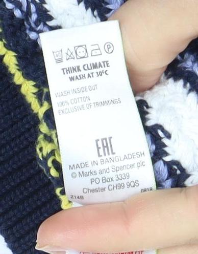 Marks and Spencer Women's XL Blue Striped Pullover Jumper