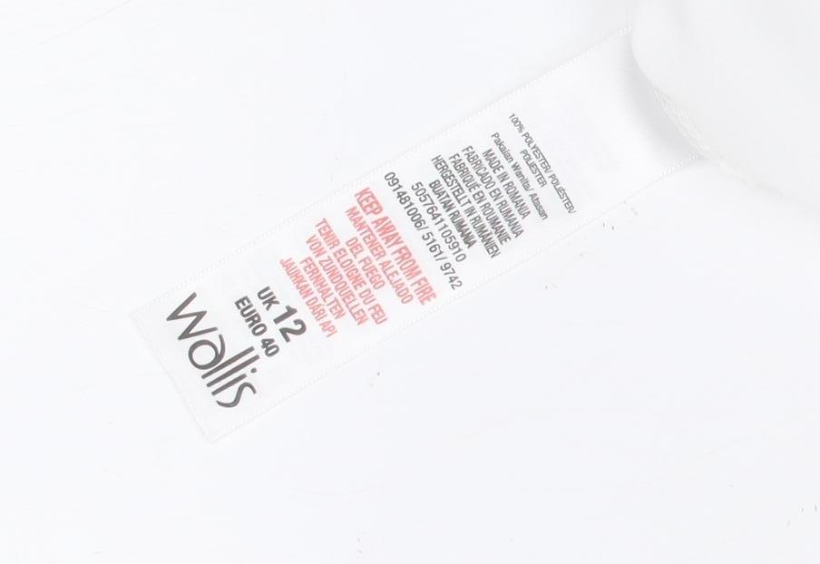 Wallis Women's White Beaded Blouse Size 12