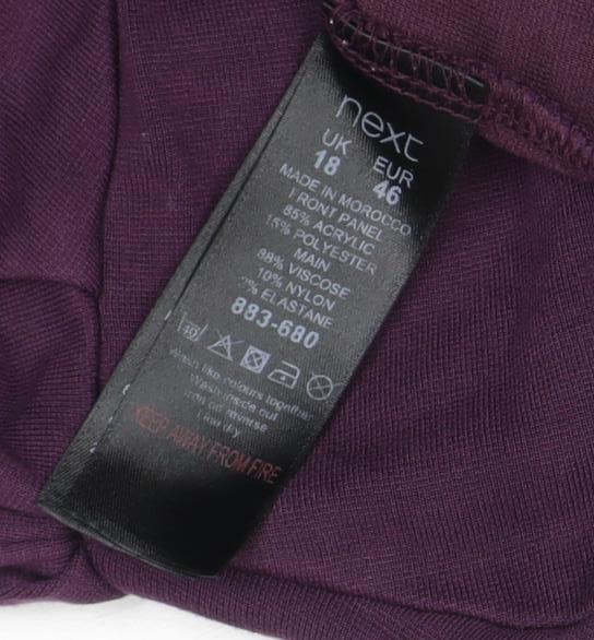 Next Women's Purple Check T-Shirt - Size 18