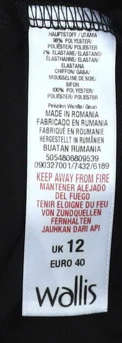 Wallis Women's Black Floral Dress Size 12