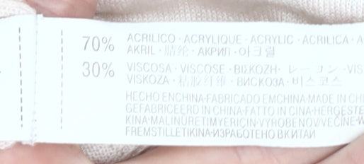 Zara Women Beige Cardigan M V-Neck Knit Belted