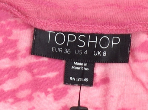 Topshop Women's Pink T-Shirt UK 8