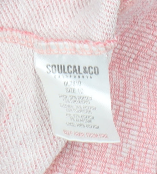 SoulCal & Co Women's Pink & Grey Pullover Sweatshirt Size 10
