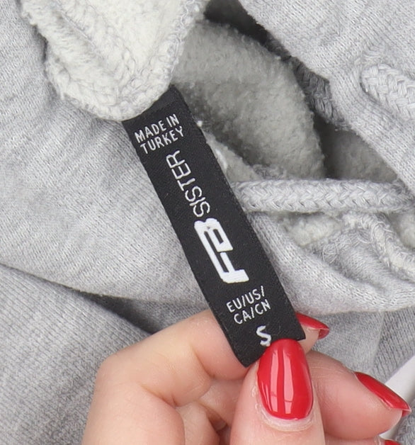 FB Sister Women's Grey Pullover Hoodie, Size S, Logo, Casual